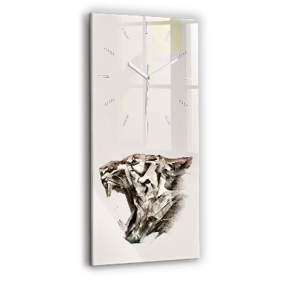Horloge rectangulaire verticale 'portrait peint d''un tigre'