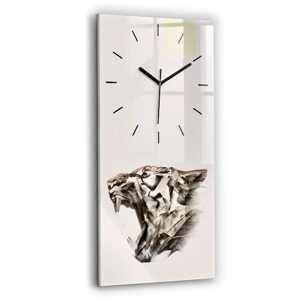 Horloge rectangulaire verticale 'portrait peint d''un tigre'