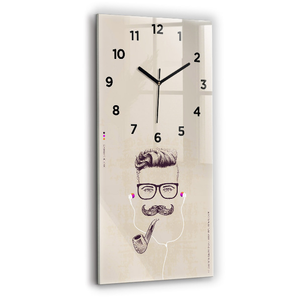 Horloge murale verticale Homme avec une pipe
