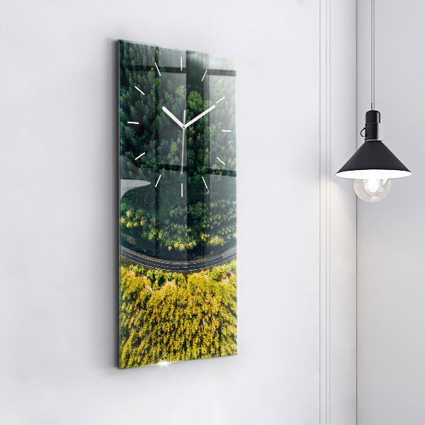 Horloge rectangulaire verticale 'La forêt vue à vol d''oiseau'
