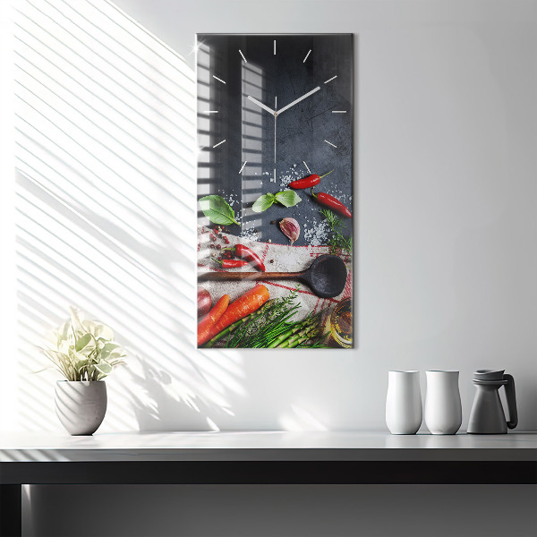 Horloge rectangulaire verticale Légumes