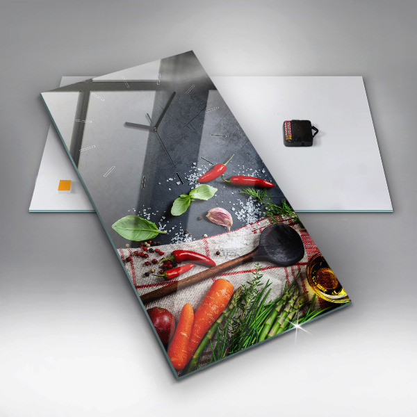 Horloge rectangulaire verticale Légumes