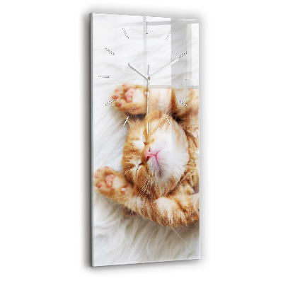 Horloge rectangulaire verticale Petit chaton endormi
