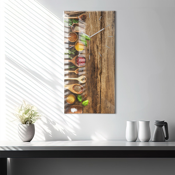 Horloge rectangulaire verticale 'Cuillères d''épices'