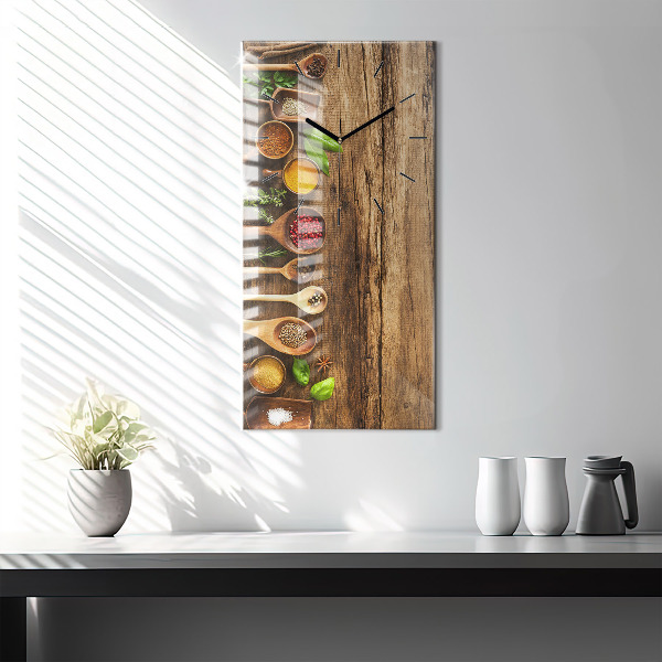 Horloge rectangulaire verticale 'Cuillères d''épices'