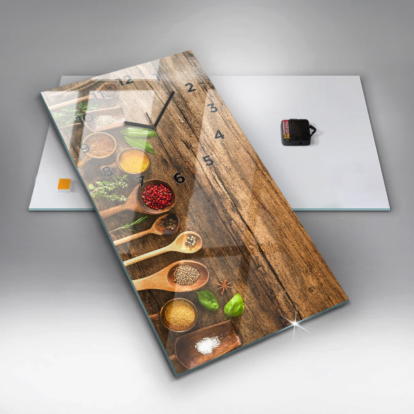 Horloge rectangulaire verticale 'Cuillères d''épices'