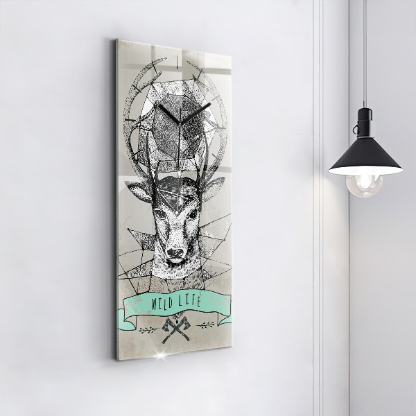 Horloge rectangulaire verticale Tête de cerf