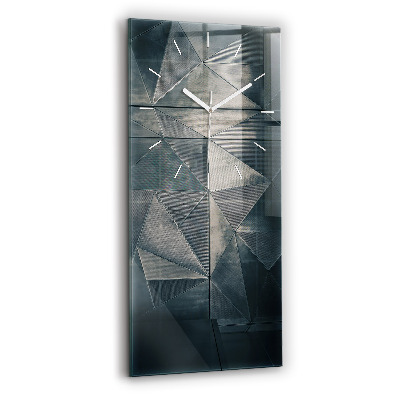 Horloge rectangulaire verticale Triangles abstraits en métal