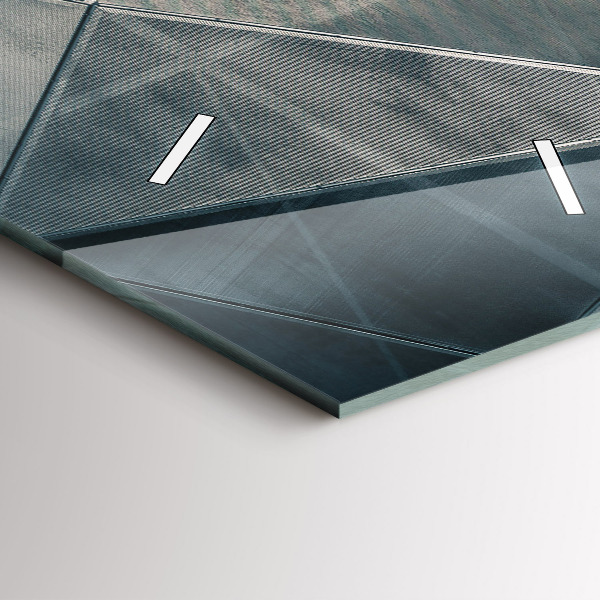 Horloge rectangulaire verticale Triangles abstraits en métal