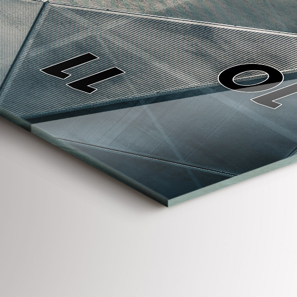 Horloge rectangulaire verticale Triangles abstraits en métal