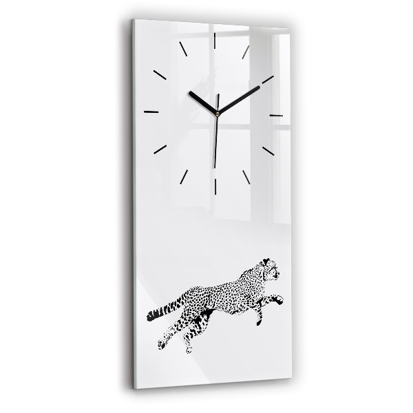 Horloge rectangulaire verticale 'Silhouette d''une panthère'