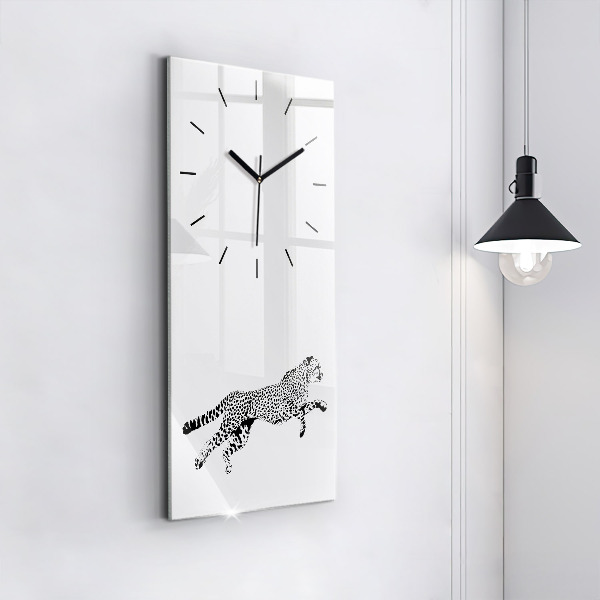 Horloge rectangulaire verticale 'Silhouette d''une panthère'