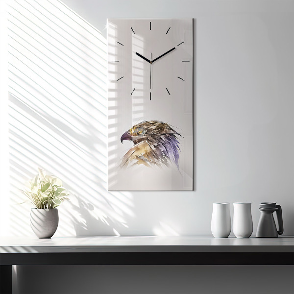 Horloge rectangulaire verticale Oiseau de prédation