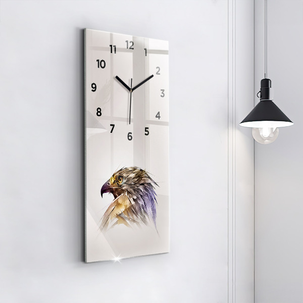 Horloge rectangulaire verticale Oiseau de prédation