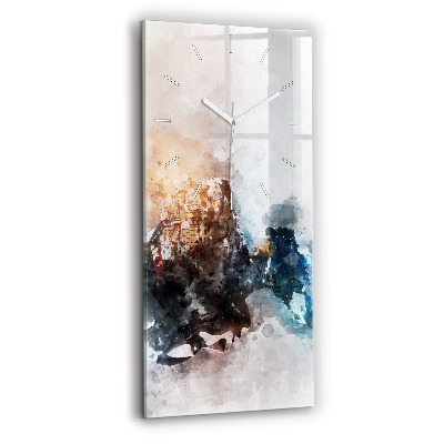 Horloge rectangulaire verticale Visages abstraits