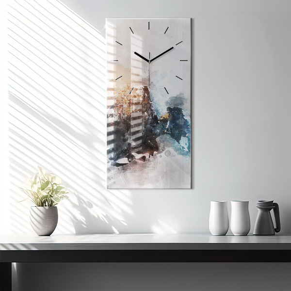 Horloge rectangulaire verticale Visages abstraits