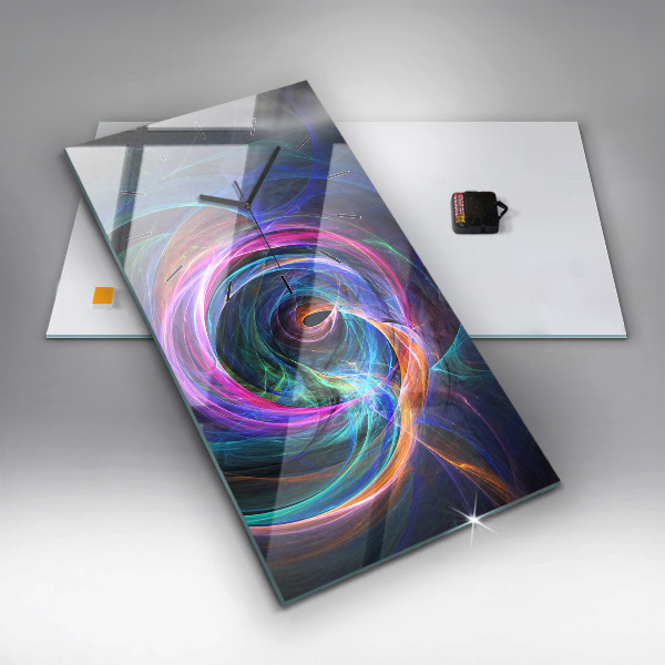 Horloge rectangulaire verticale Fractale colorée