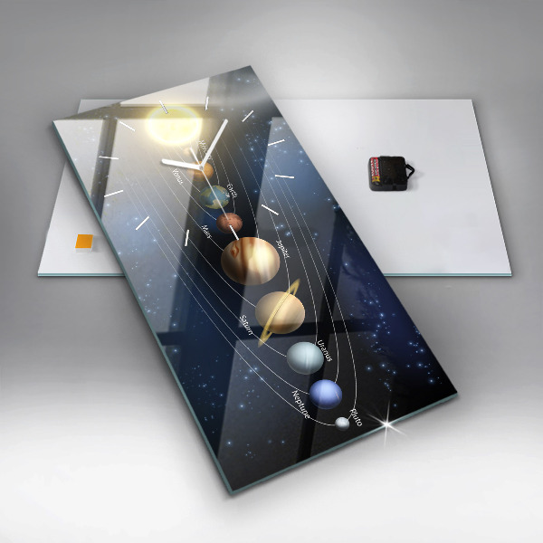Horloge rectangulaire verticale Système solaire