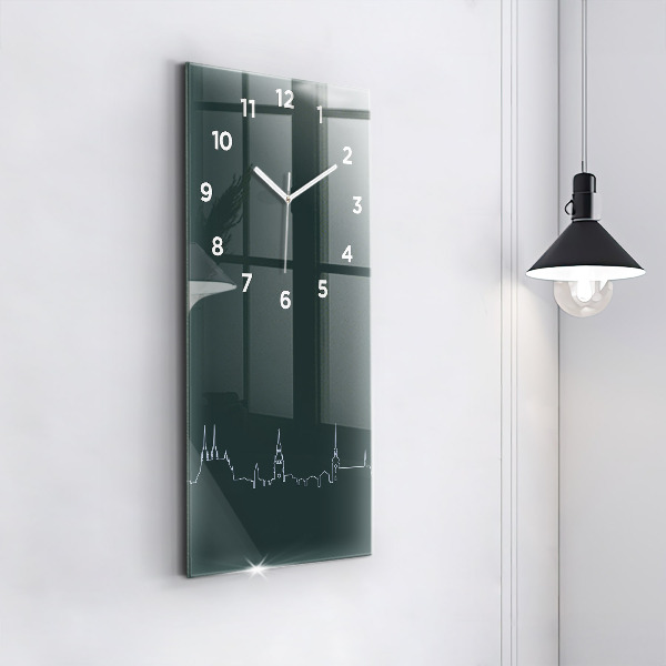 Horloge rectangulaire verticale Dessin au trait de la ville de Brno