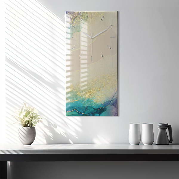 Horloge murale verticale Abstraction des couleurs