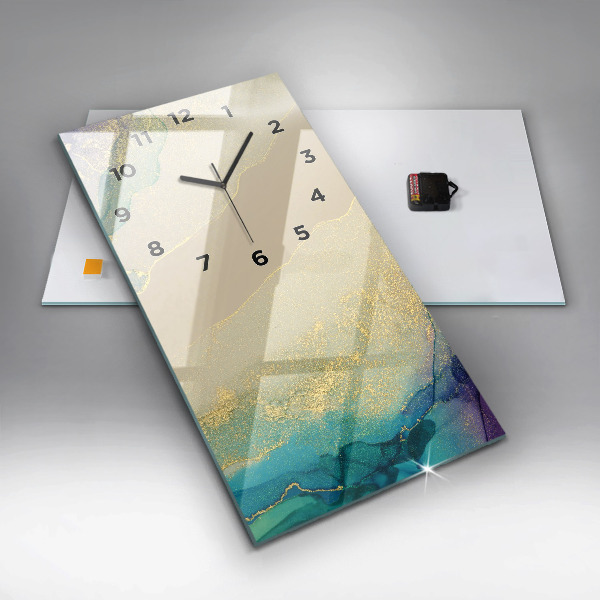 Horloge murale verticale Abstraction des couleurs