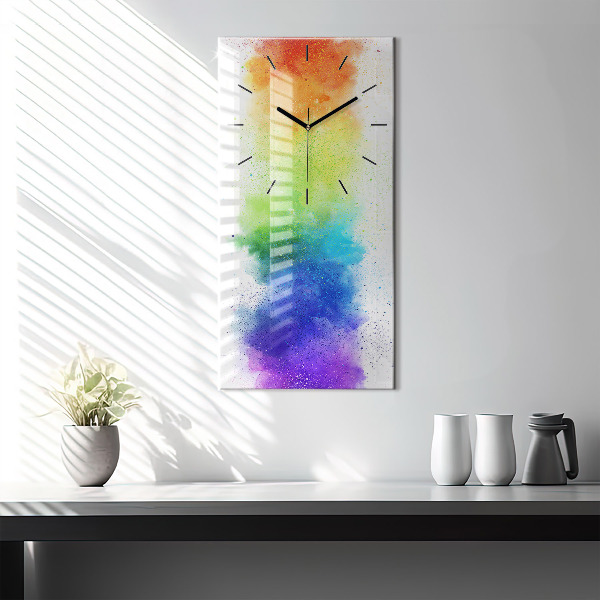 Horloge murale verticale Arc-en-ciel abstrait