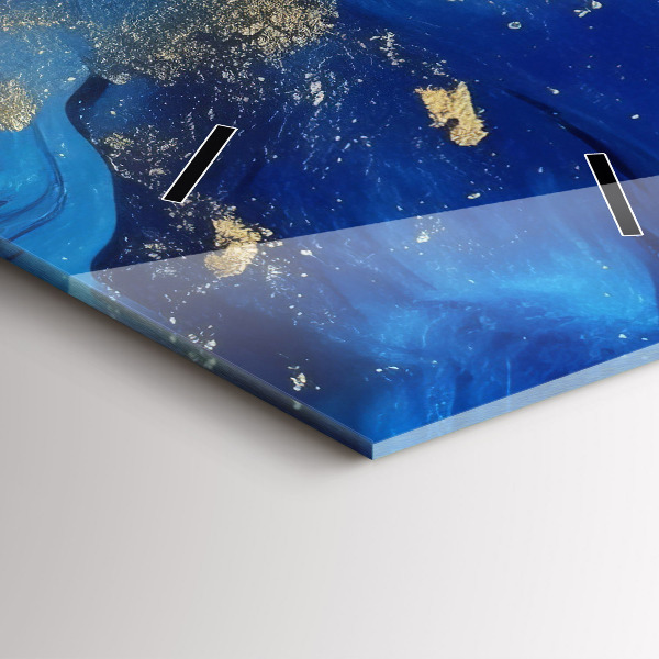 Horloge murale verticale marbre bleu