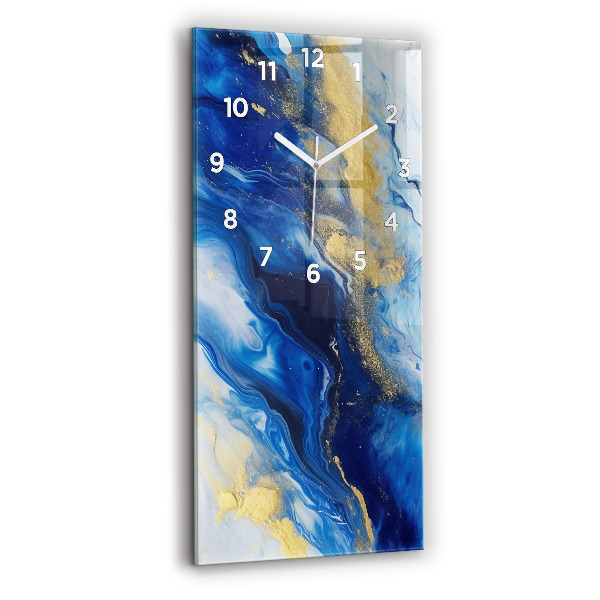 Horloge murale verticale marbre bleu