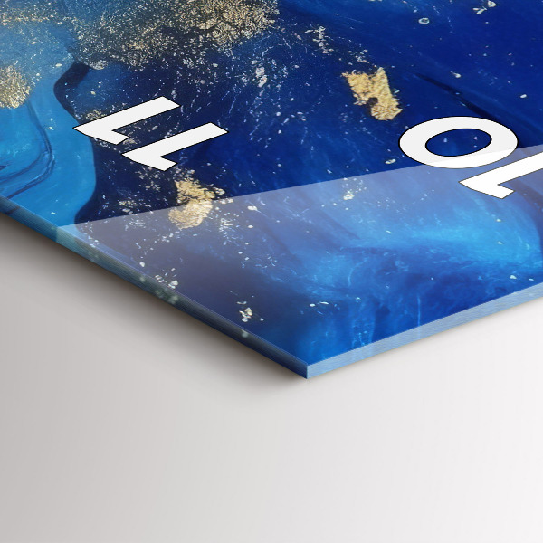 Horloge murale verticale marbre bleu