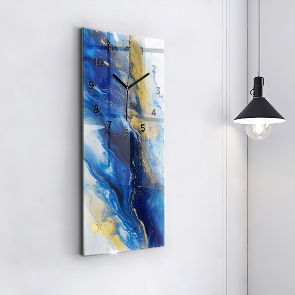Horloge murale verticale marbre bleu