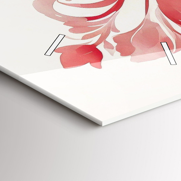 Horloge murale verticale Fleurs rouges