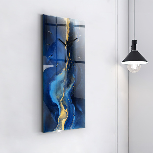 Horloge murale verticale marbre bleu