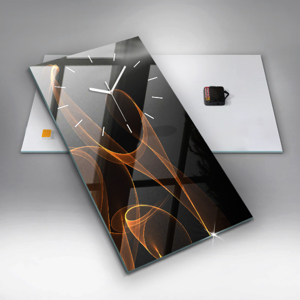 Horloge murale verticale Lignes orange