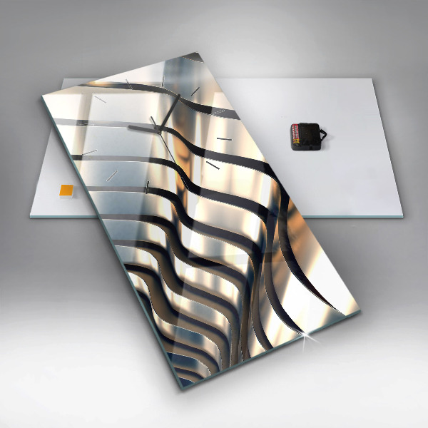 Horloge murale verticale Motif argenté