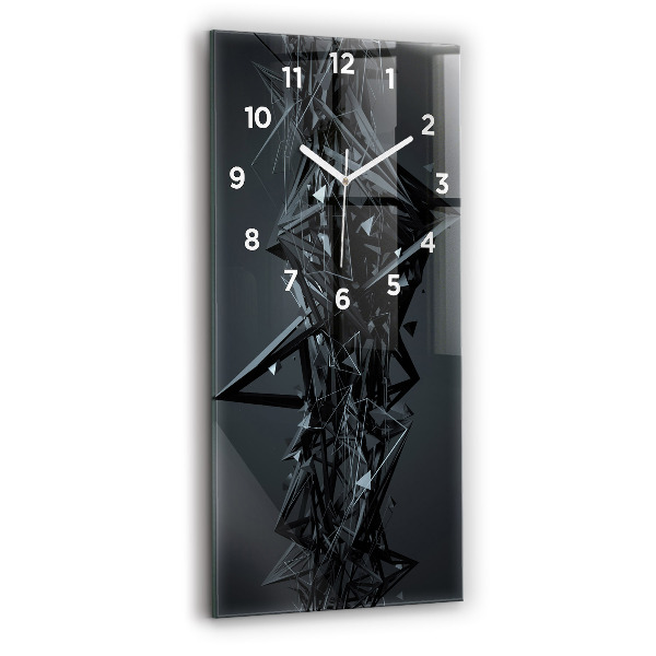 Horloge murale verticale Abstraction noire