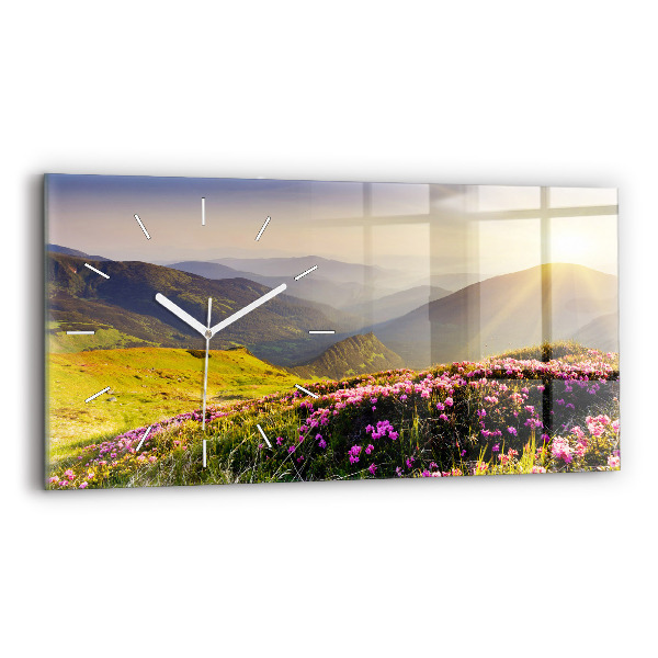 Horloge rectangulaire horizontale Paysage de montagne