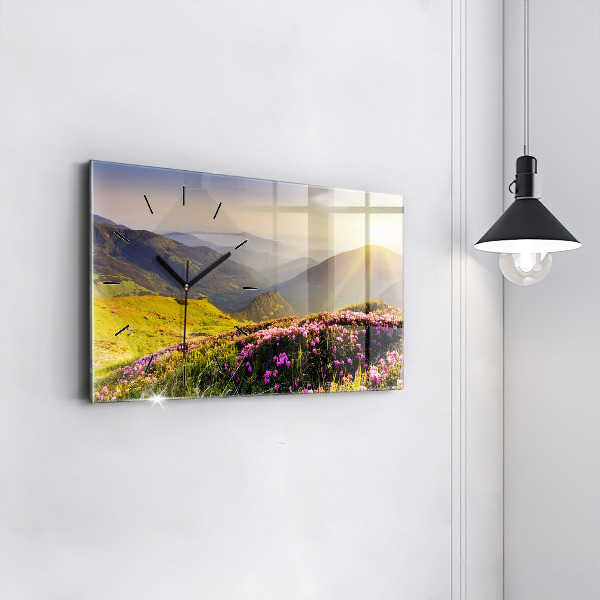 Horloge rectangulaire horizontale Paysage de montagne