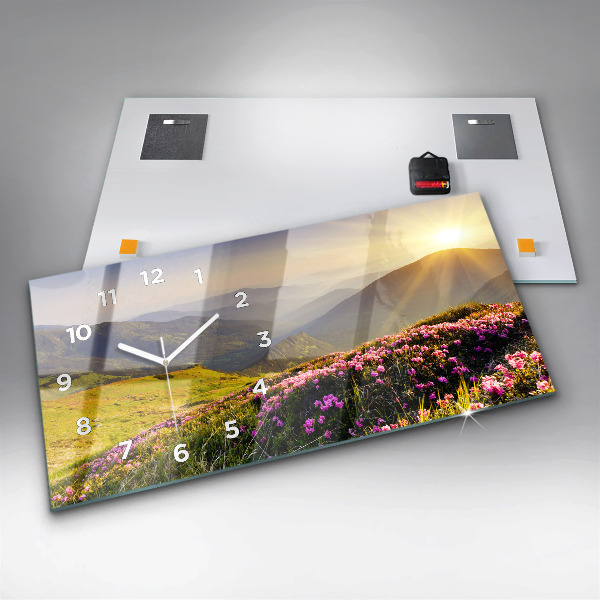 Horloge rectangulaire horizontale Paysage de montagne