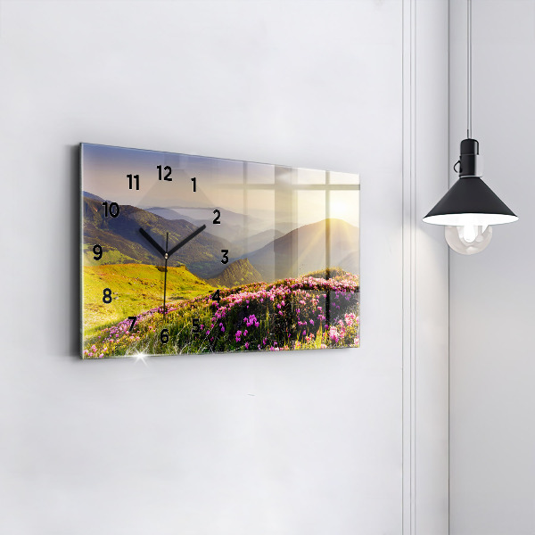 Horloge rectangulaire horizontale Paysage de montagne
