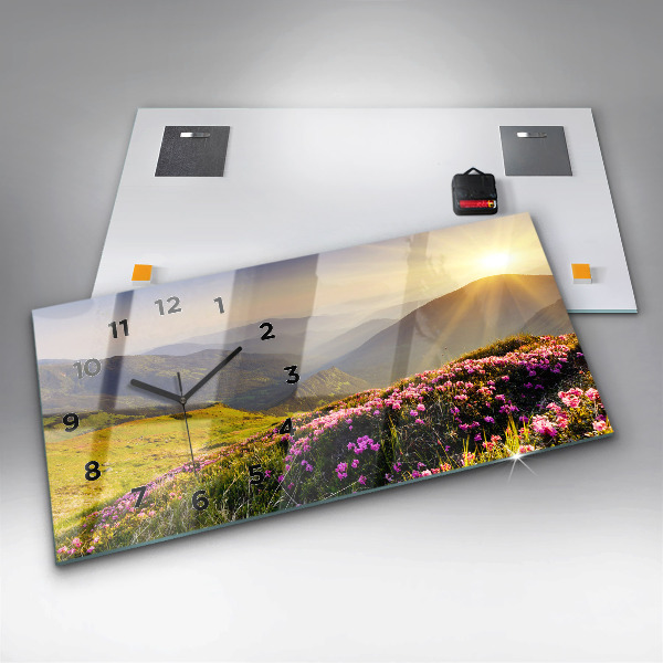 Horloge rectangulaire horizontale Paysage de montagne