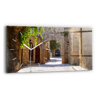 Horloge rectangulaire horizontale Rue pittoresque de Rhodes