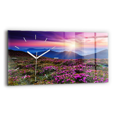 Horloge rectangulaire horizontale Fleurs du lever du soleil
