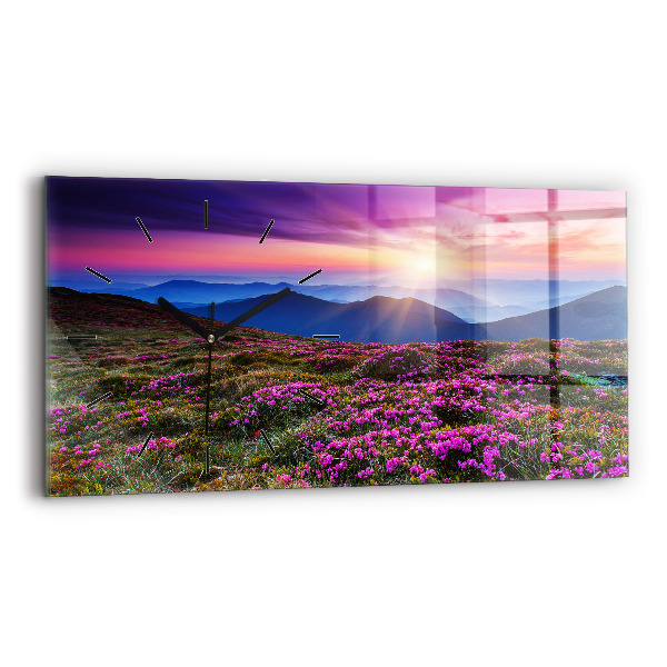 Horloge rectangulaire horizontale Fleurs du lever du soleil