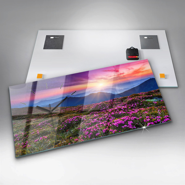 Horloge rectangulaire horizontale Fleurs du lever du soleil