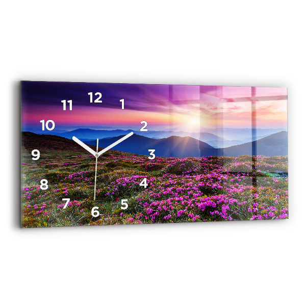 Horloge rectangulaire horizontale Fleurs du lever du soleil