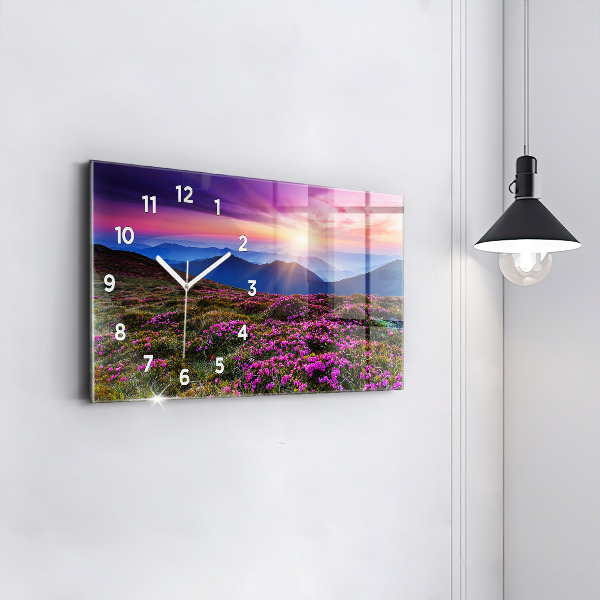 Horloge rectangulaire horizontale Fleurs du lever du soleil