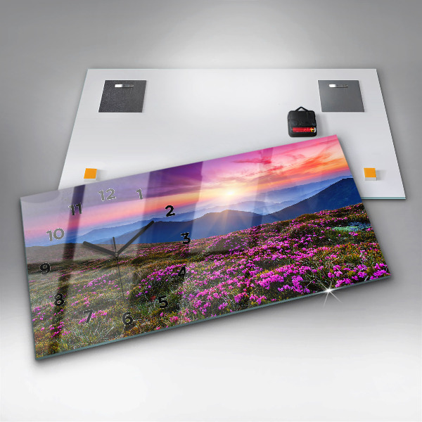 Horloge rectangulaire horizontale Fleurs du lever du soleil