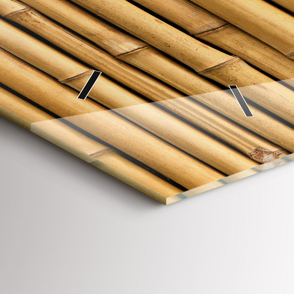 Horloge rectangulaire horizontale bâtons de bambou