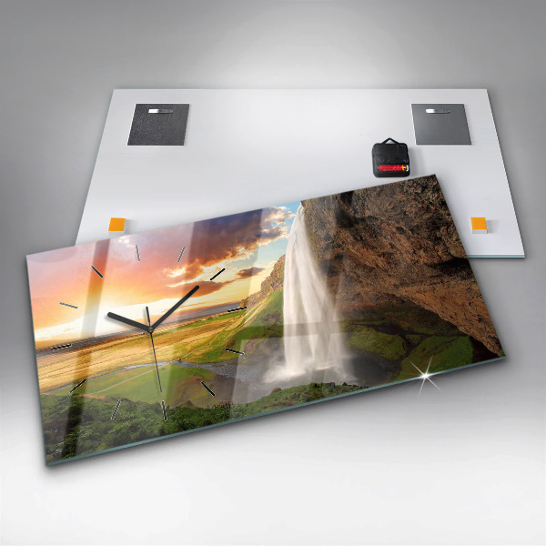 Horloge rectangulaire horizontale Cascade en Islande