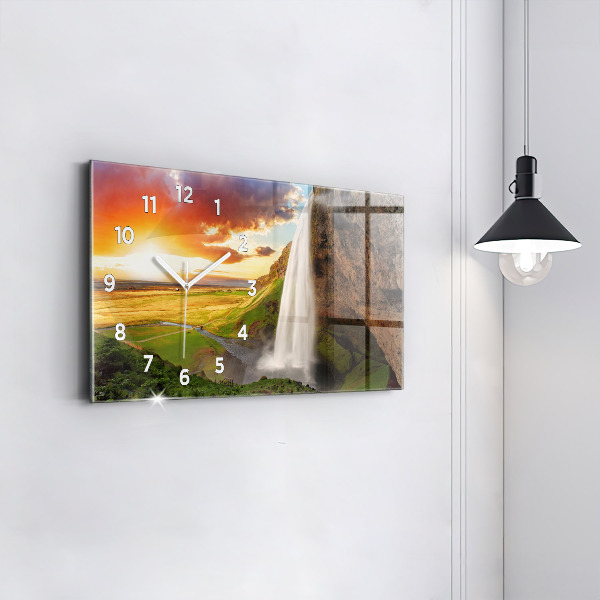 Horloge rectangulaire horizontale Cascade en Islande